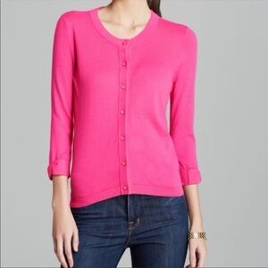 Kate Spade| New York Pink Somerset Bow Cuff Cardigan Sweater Spring Summer Sz M